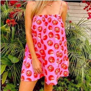 Muumuu Pink and Red Floral Dress